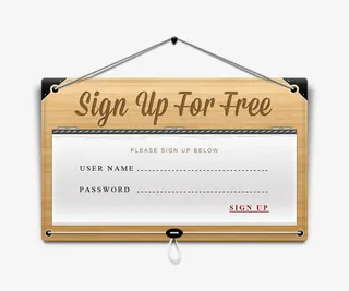 木质告示牌免抠