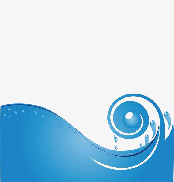 手绘矢量海浪水滴免抠
