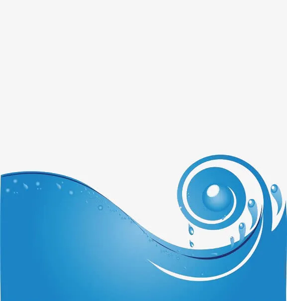 手绘矢量海浪水滴免抠