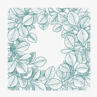 绿色植物花环装饰素材免抠