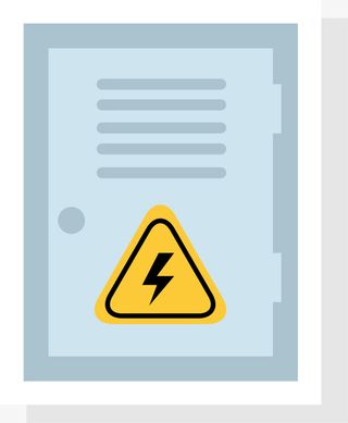 矩形浅色矢量卡通电表箱免抠