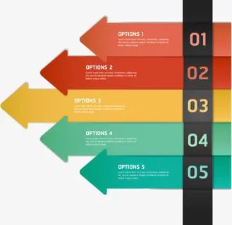 矢量箭头流程表免抠