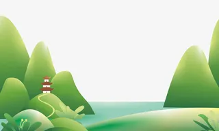 矢量绿色春天户外景色免抠