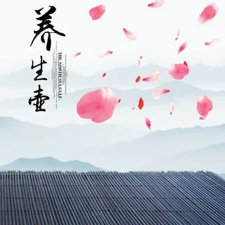 中国风水墨养生海报背景