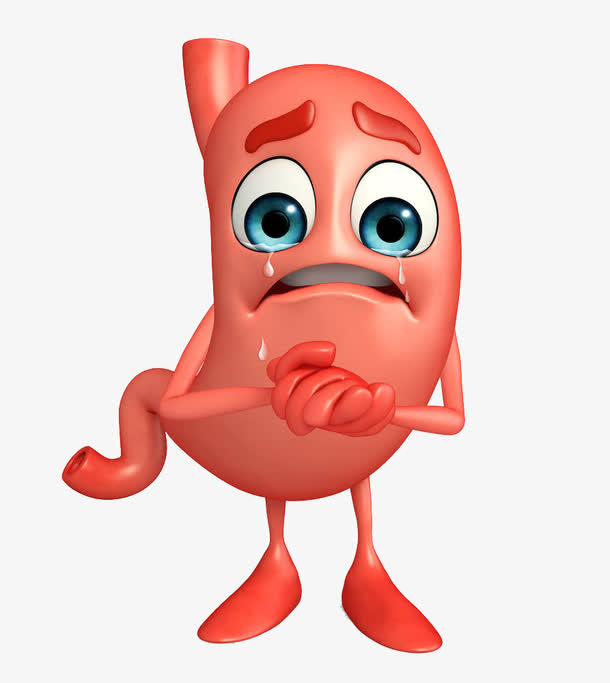 胃卡通人立体插画免抠