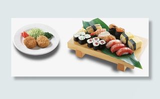 寿司鱼片美食元素免抠