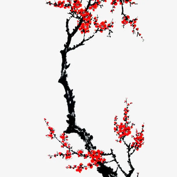 梅花水墨图片免抠