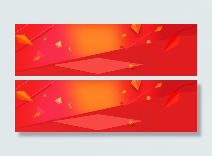 红色立体几何背景图