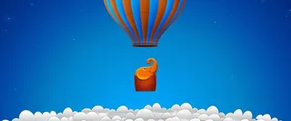 蓝色热气球背景高清