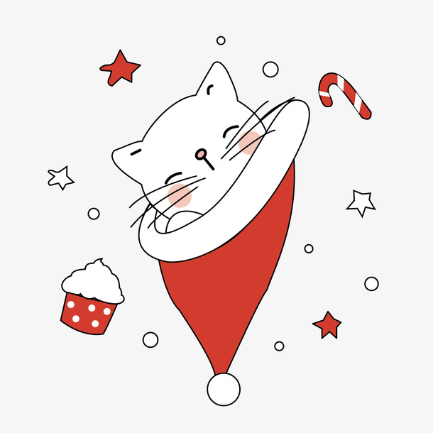 圣诞节可爱猫免抠