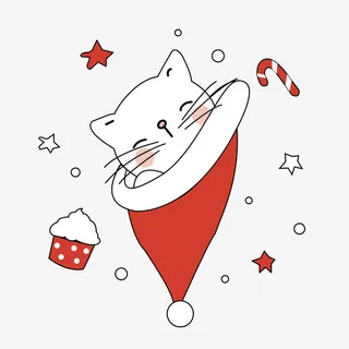 圣诞节可爱猫免抠