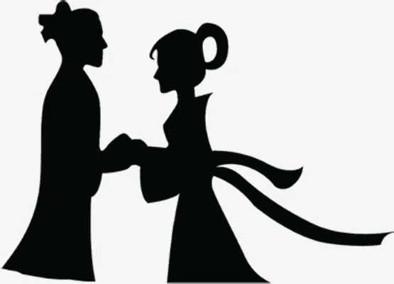 七夕牛郎织女剪影图片免抠