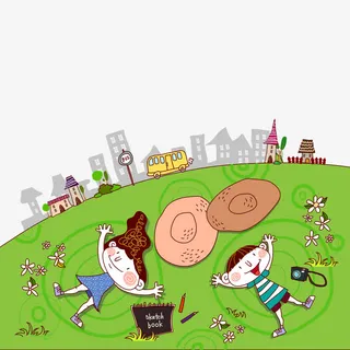 卡通草地地平面免抠