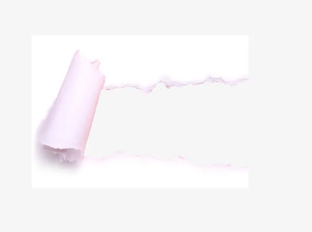 粉白色纸张撕开效果免抠