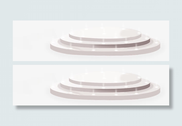 白色圆形台阶舞台灯光免抠