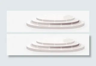 白色圆形台阶舞台灯光免抠