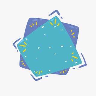 蓝色卡通文案背景标签