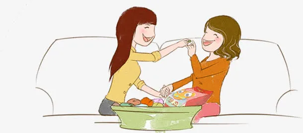 可爱人物母女手绘免抠