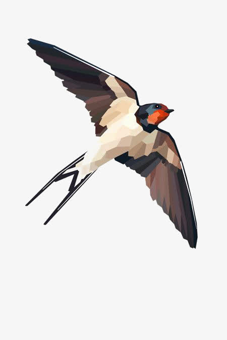 几何拼接燕子免抠