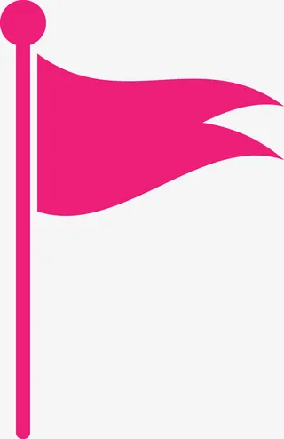 矢量飘曳的红色旗子图免抠