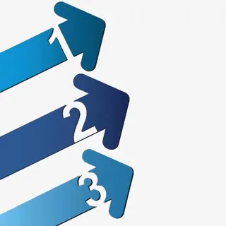 蓝色箭头PPT装饰图案免抠