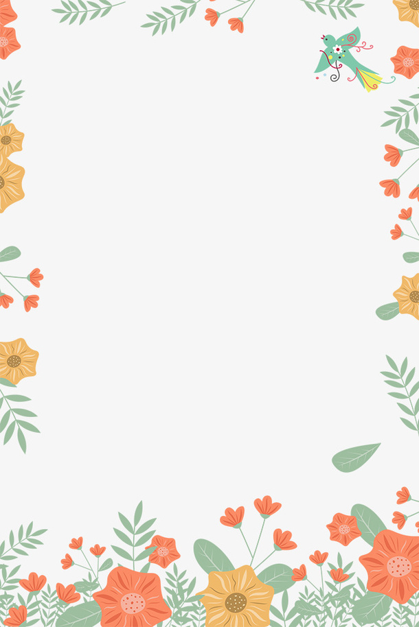 二十四节气之春分花草主题创意边免抠手绘/卡通卡通元素