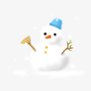 卡通小雪人模糊雪人免抠