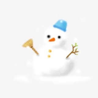 卡通小雪人模糊雪人免抠