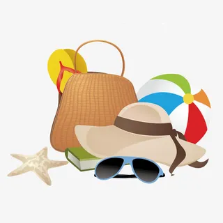 矢量夏季玩耍装备免抠