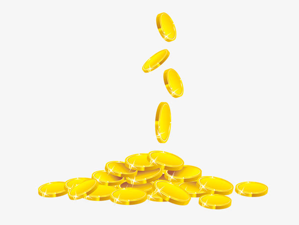 黄色金币价值财富免抠