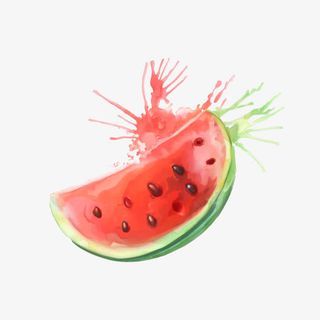 手绘水彩西瓜下载免抠