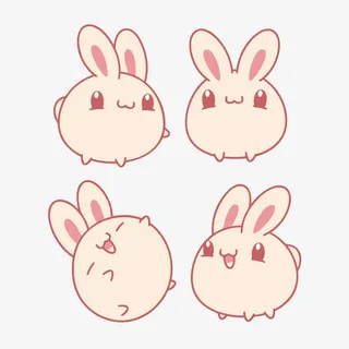 矢量圆滚滚的小兔子免抠