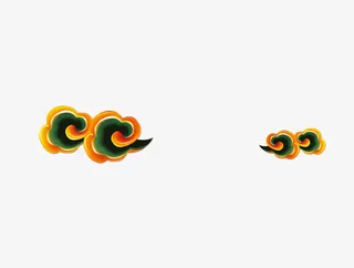 中国风两朵祥云免抠