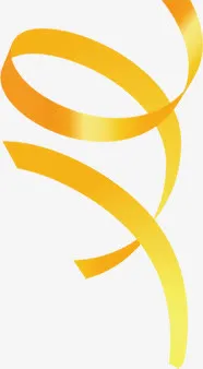 黄色手绘螺旋丝带免抠
