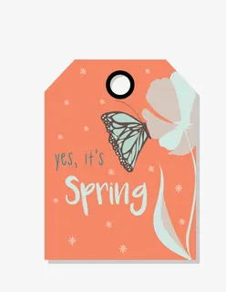 卡通春天吊牌免抠