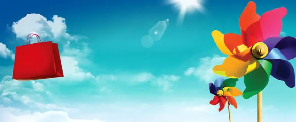 秋天风车促销海报背景banner