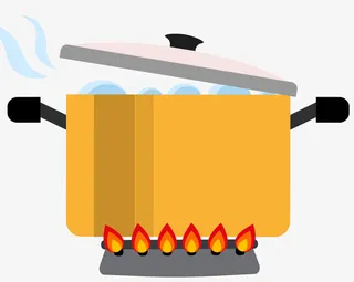 黄色天然气矢量沸水壶免抠