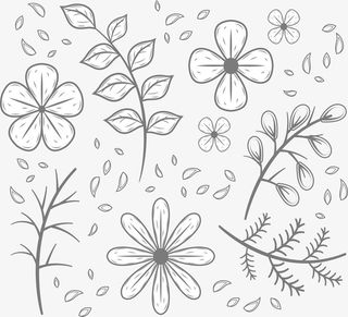 手绘小清新飞舞的花瓣免抠