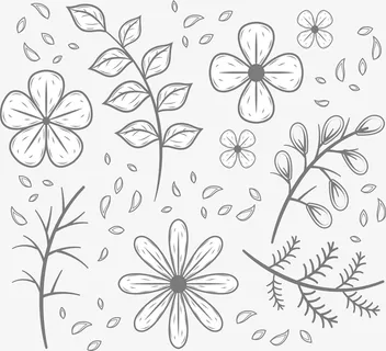 手绘小清新飞舞的花瓣免抠 手绘小清新飞舞的花瓣免抠