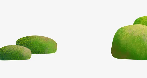 石头  绿洲  春天  绿色免抠