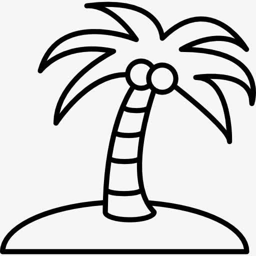 椰子树在岛上图标免抠
