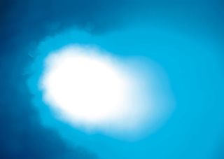 蓝色圆形黄斑海报背景