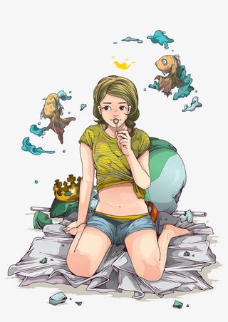 吃棒棒糖的女孩免抠