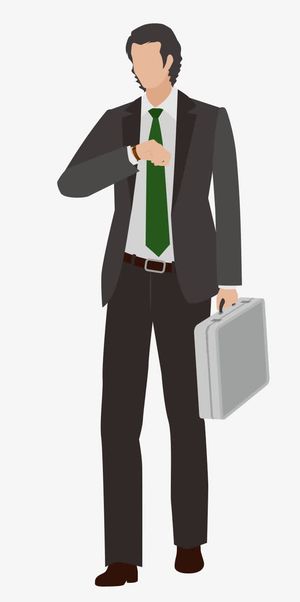 正在看时间的男士免抠