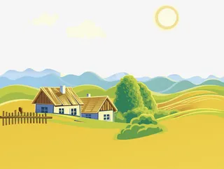 卡通农庄田地插画免抠