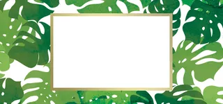 手绘水彩棕榈叶背景高清