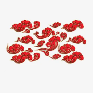 红色祥云装饰图素材图片免抠