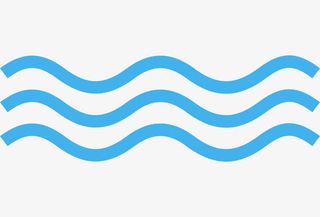 蓝色卡通手绘波浪纹理免抠