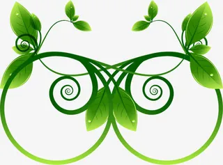 绿色环保标签主题矢量素材免抠