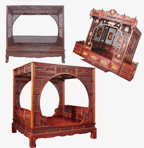 仿古实木家具免抠